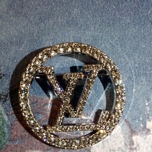 Elegant Silver Crystal Brooch